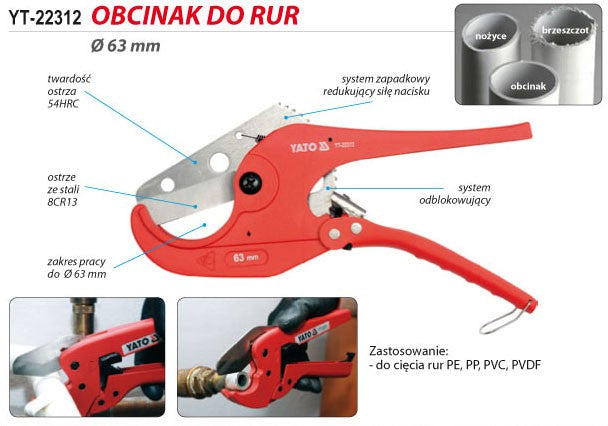 PVC PIPE CUTTER 63MM (YT-22312)