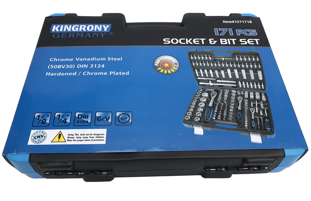 SOCKET SET | 6.3 MM (1/4") / 10 MM (3/8") / 12.5 MM (1/2") | 171 PCS. (KR121171B)