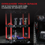 WORKSHOP TROLLEY | 3-LEVEL COMPOSITE WITH PARTS STORAGE | + 2 PERFORATIONS WITH 8 HOOKS (WT3P)