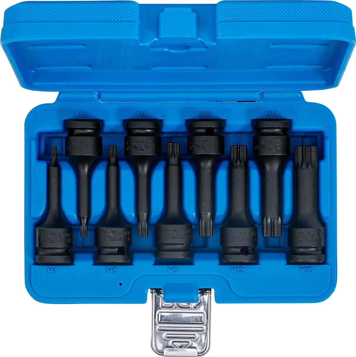 IMPACT BIT SOCKET SET | 12.5 MM (1/2") DRIVE | SPLINE (FOR XZN) M4 - M16 | 9 PCS. (5482)