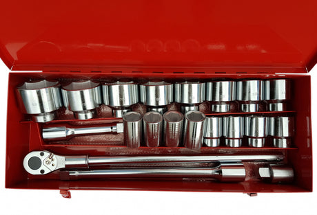 SOCKET AND WRENCH SET 6-POINT | 25 MM (1") | 30 - 80 MM | 21 PCS. (SK1387)