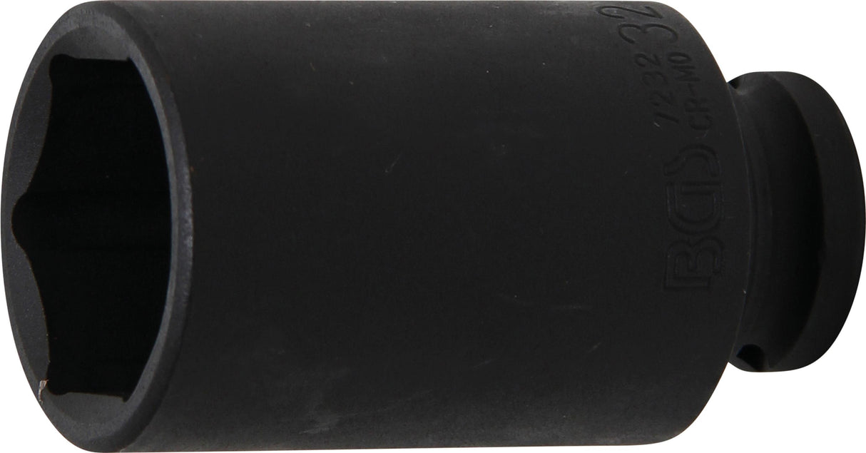 IMPACT SOCKET HEXAGON, DEEP | 12.5 MM (1/2") DRIVE | 32 MM (7232)