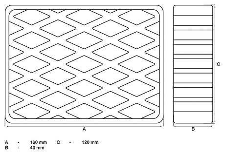 RUBBER PAD | FOR AUTO LIFTS | 160 X 120 X 40 MM (7007)