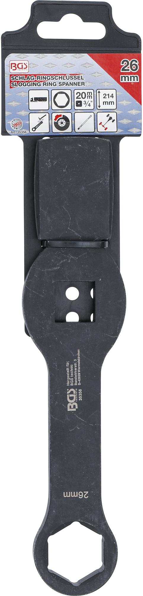 SLOGGING RING SPANNER | HEXAGON | WITH 2 STRIKING FACES | 26 MM (35356)