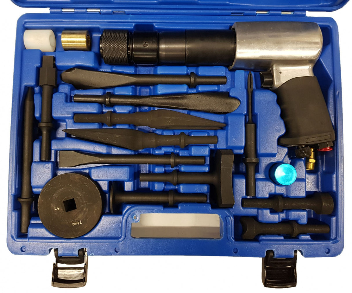 VIBRO / IMPACT CHISEL / PUNCH / REMOVER SET WITH PNEUMATIC HAMMER | 16 PCS. (H2316)