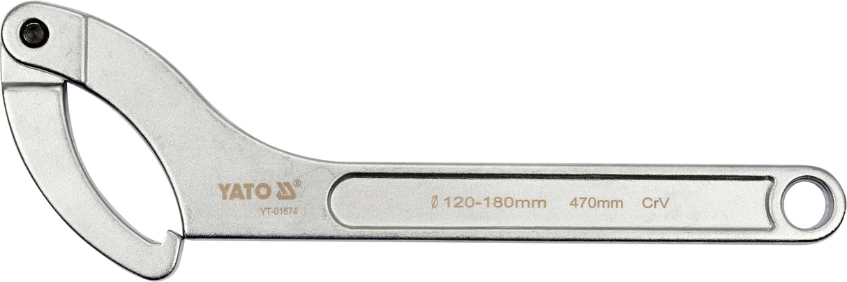 FLEXIBLE HOOK CLAW WRENCH 120-180 MM (YT-01674)