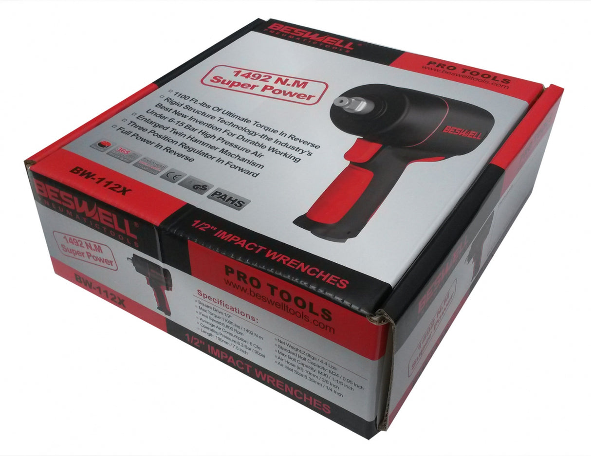 PNEUMATIC IMPACT WRENCH 1/2", 1492 NM (BW-112X)