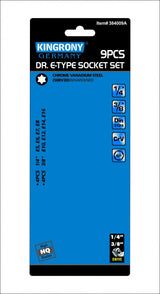 E-TYPE SOCKET SET | 6.3 MM (1/4") / 10 MM (3/8") | E5 - E16 | 10 PCS. (KR384009A)
