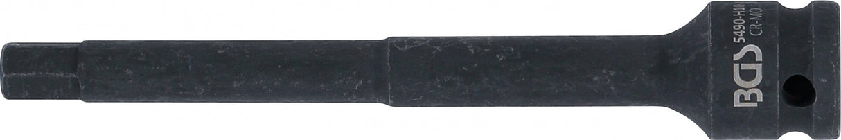IMPACT BIT SOCKET | LENGTH 150 MM | 12.5 MM (1/2") DRIVE | INTERNAL HEXAGON 10 MM (5490-H10)