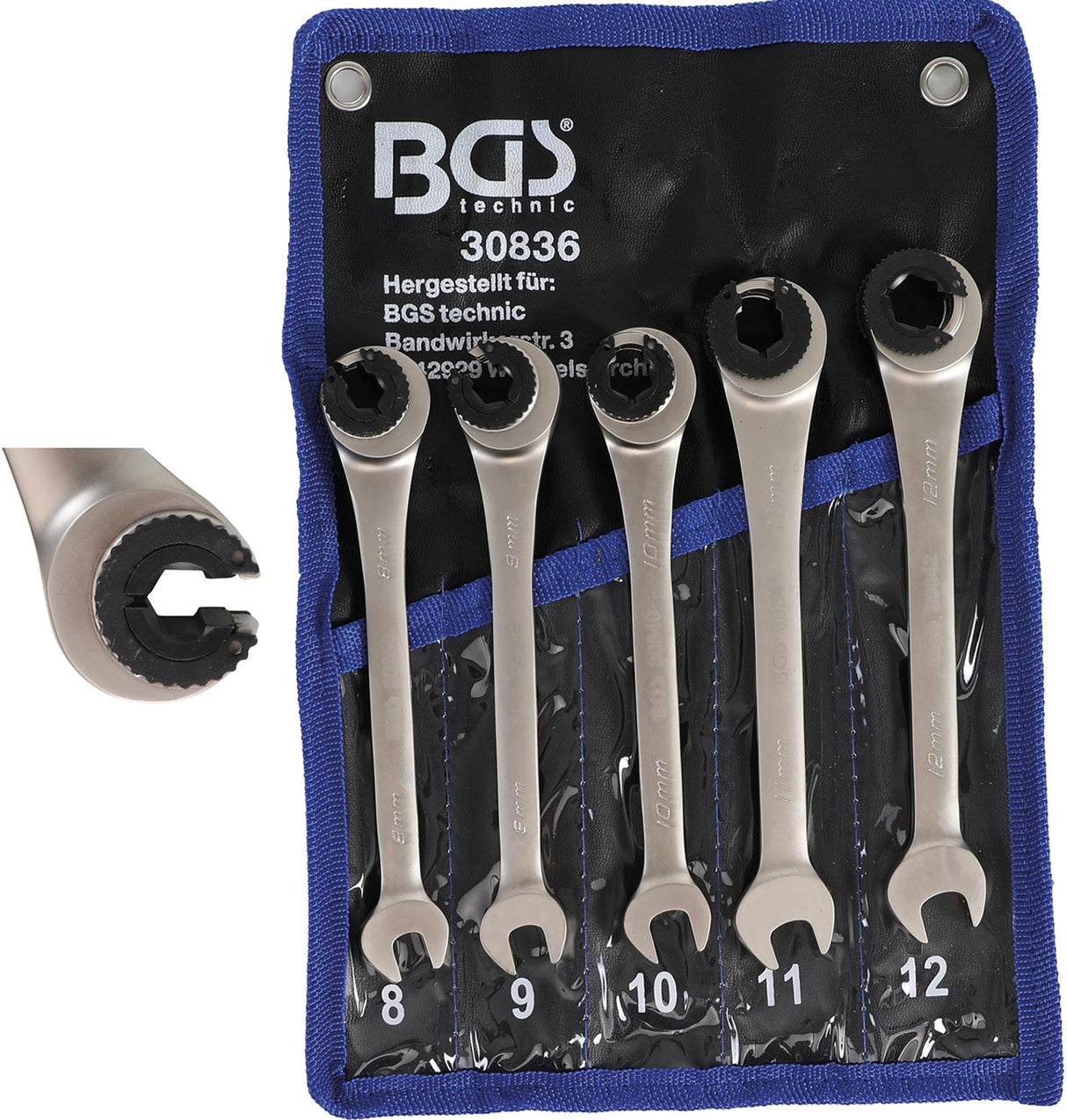 RATCHET COMBINATION WRENCH SET | OPEN | 5 PCS. (30836)