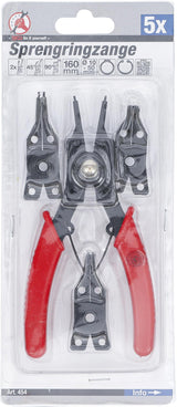 CIRCLIP PLIERS WITH EXCHANGEABLE HEADS | 160 MM | 5 PCS. (454)