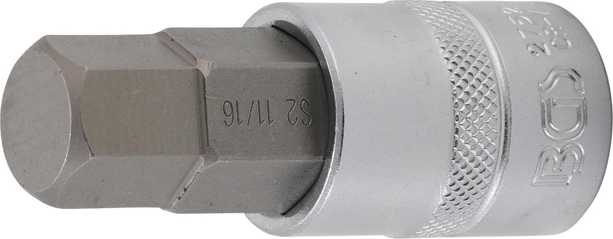 BIT SOCKET | LENGTH 70 MM | 12.5 MM (1/2") DRIVE | INTERNAL HEXAGON 11/16" (2752)