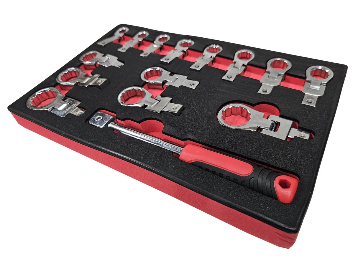 SET OF INSERTED FLEX RING WRENCHES | 9 - 24 MM | 15 PCS. (DRS15)