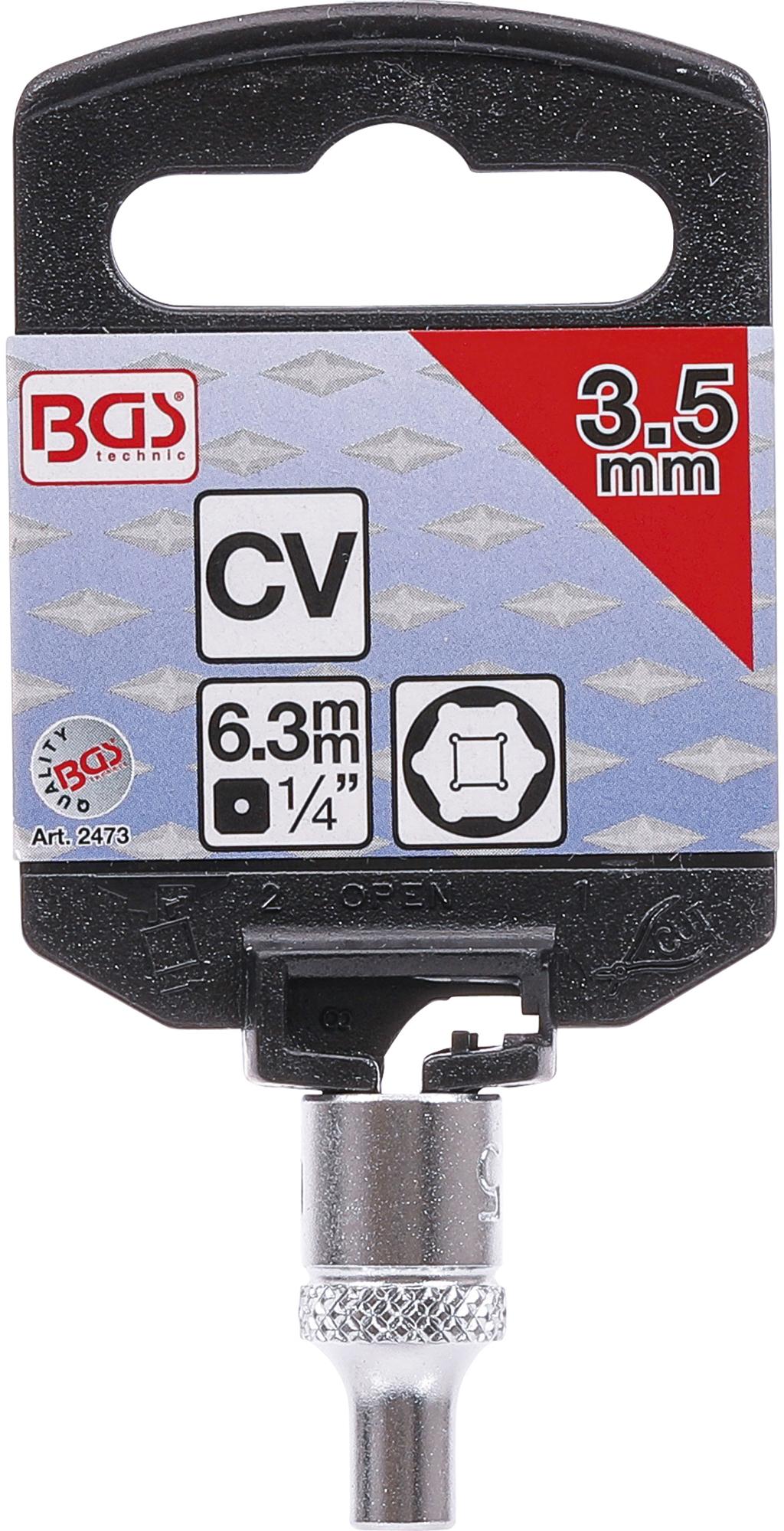 SOCKET, HEXAGON | 6.3 MM (1/4") DRIVE | 3.5 MM (2473)