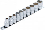 SOCKET SET, 12-POINT | 12.5 MM (1/2") DRIVE | INCH SIZES | 10 PCS. (9114)