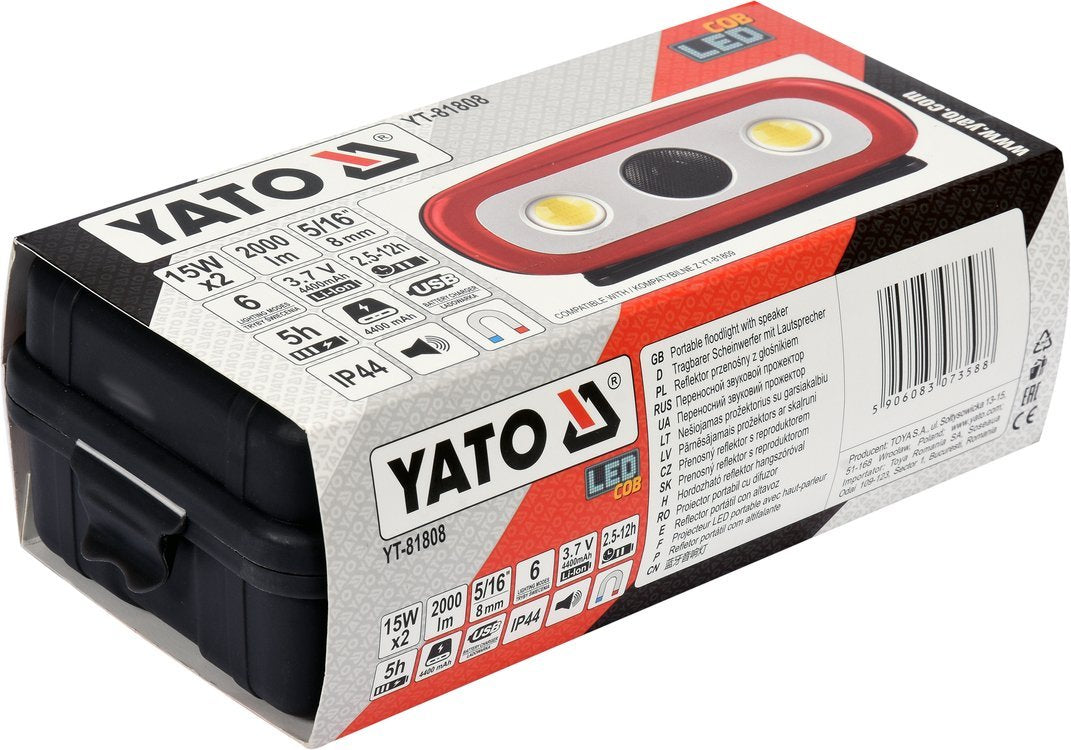 PORTABLE FLOODLIGHT,SPEAKER 2X15W 2000LM (YT-81808)