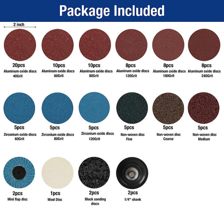 SANDING PADS / ABRASIVE BIT SET | Ø 50 MM | 101 PCS. (SD101Q)