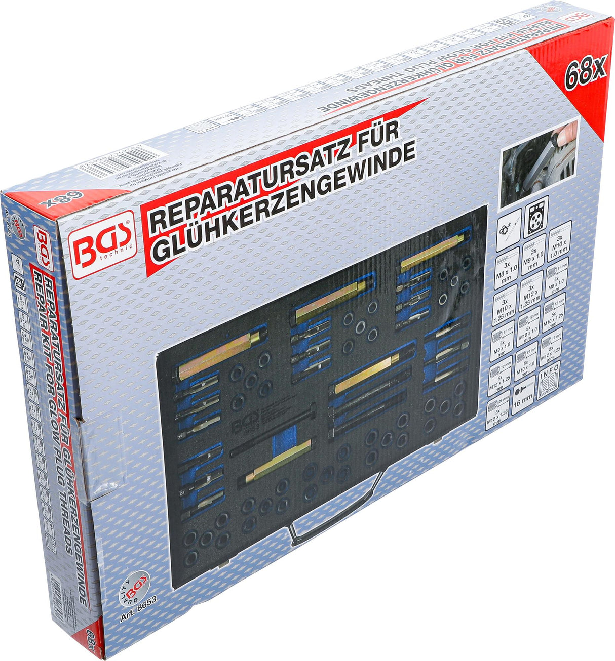 REPAIR KIT FOR GLOW PLUG THREADS | M8 - M9 - M10 - M12 (8653)