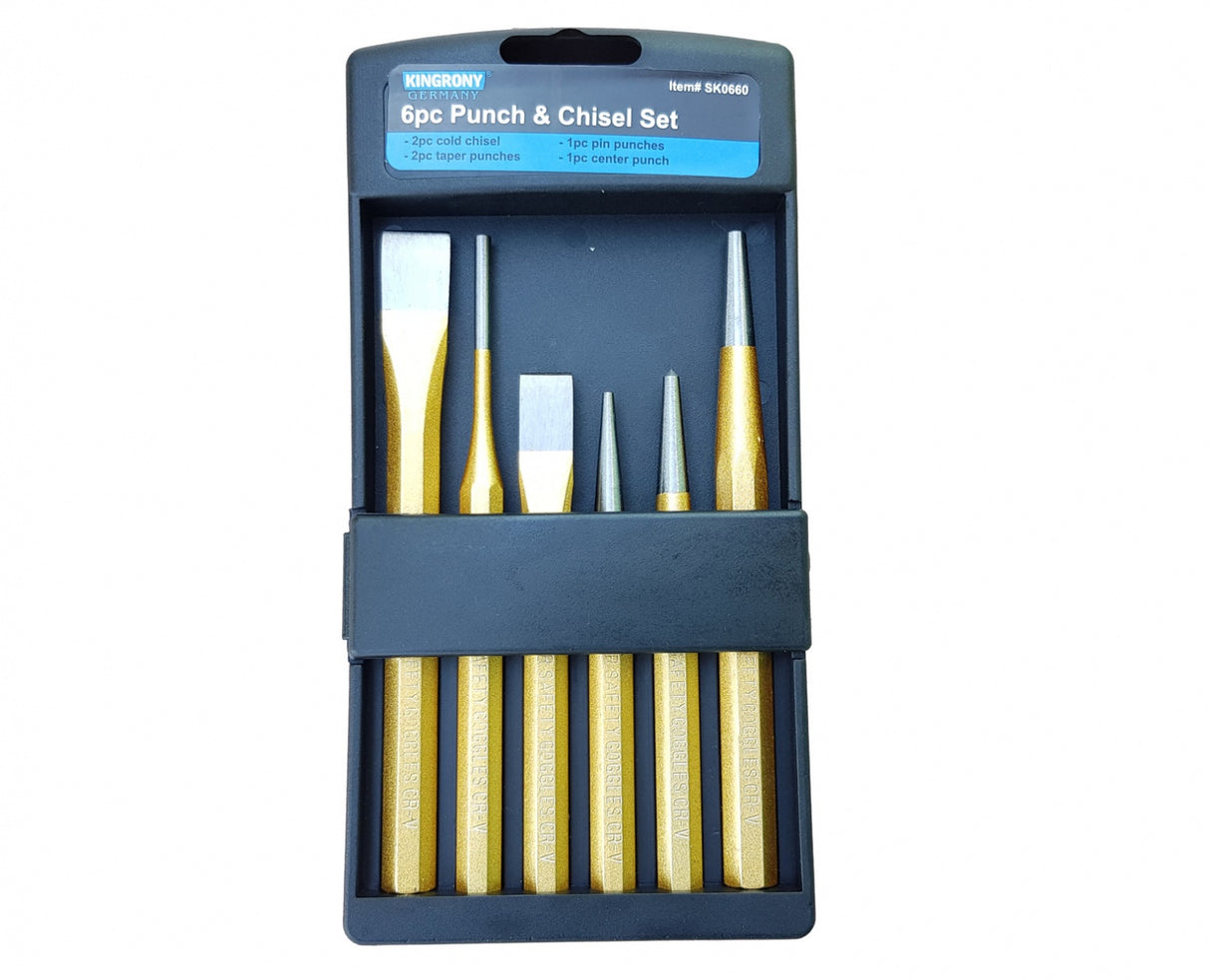 CHISEL / PUNCH SET INCLUDING CENTER PUNCH | CR-V | 6 PCS. (SK0660)