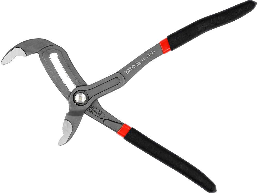PLUMBING PLIERS FOR LARGER DIAMETER PIPES | PUSH-BUTTON LOCKING | 250 MM (YT-20896)