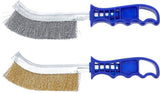 STEEL WIRE BRUSH SET | STEEL AND BRASS COATED STEEL | 260 MM | 2 PCS. (71033)