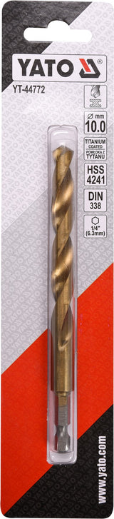 METAL DRILL WITH HEX SHANK 10,0MM TITAN (YT-44772)