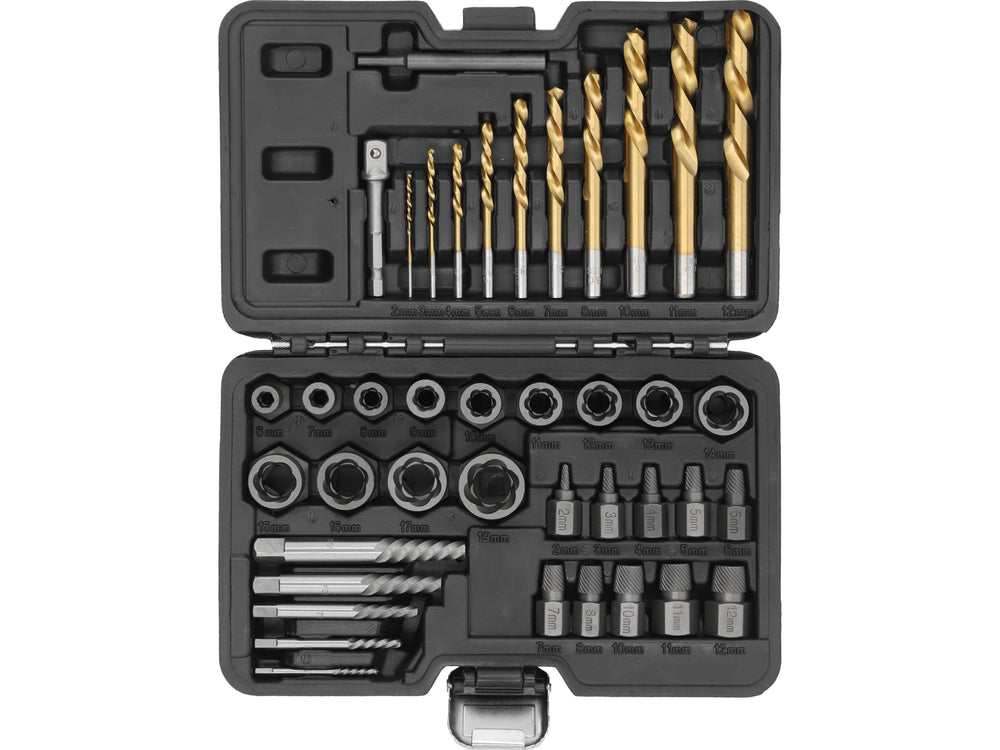 DAMAGED/ROUNDED BOLT NUT STUD SCREW REMOVER/EXTRACTOR SET 40PCS (YT-05894)