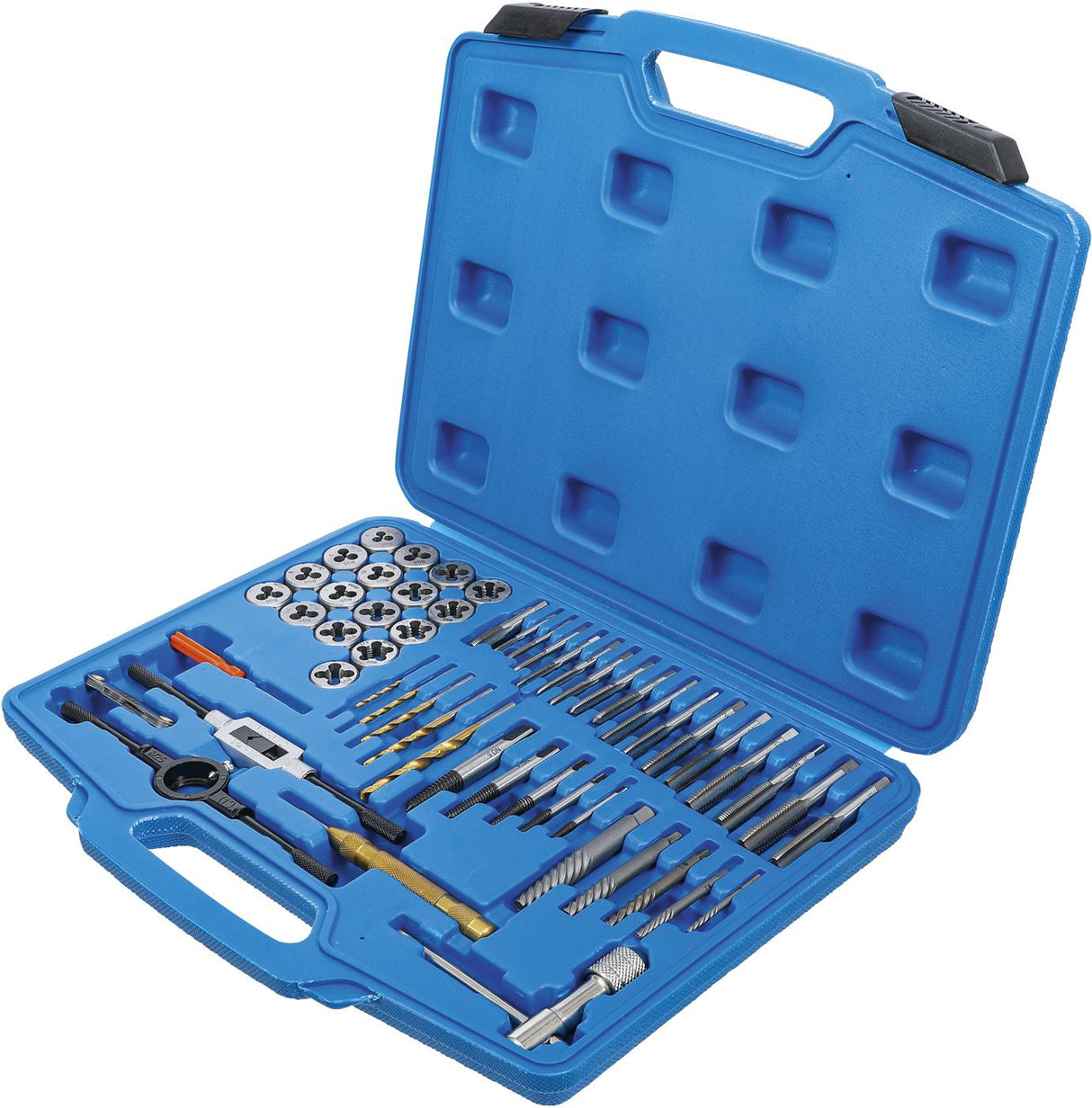 TAP AND DIE SET | INCH SIZES | 1/4" - 1/2" | 56 PCS. (70105)