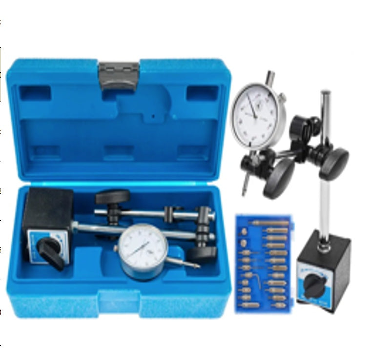 DIAL INDICATOR WITH STAND ON MAGNETIC HOLDER + TIP SET (1937S)