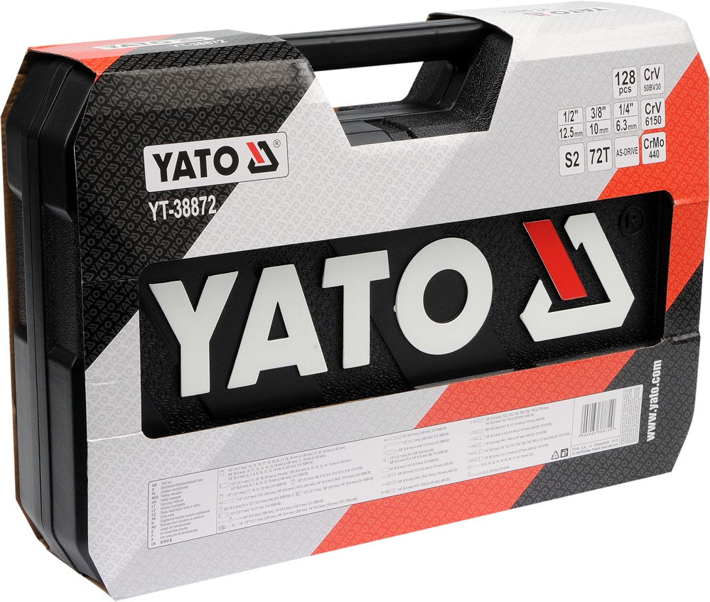 SOCKET SET 1/4", 3/8" & 1/2" 128PCS (YT-38872)
