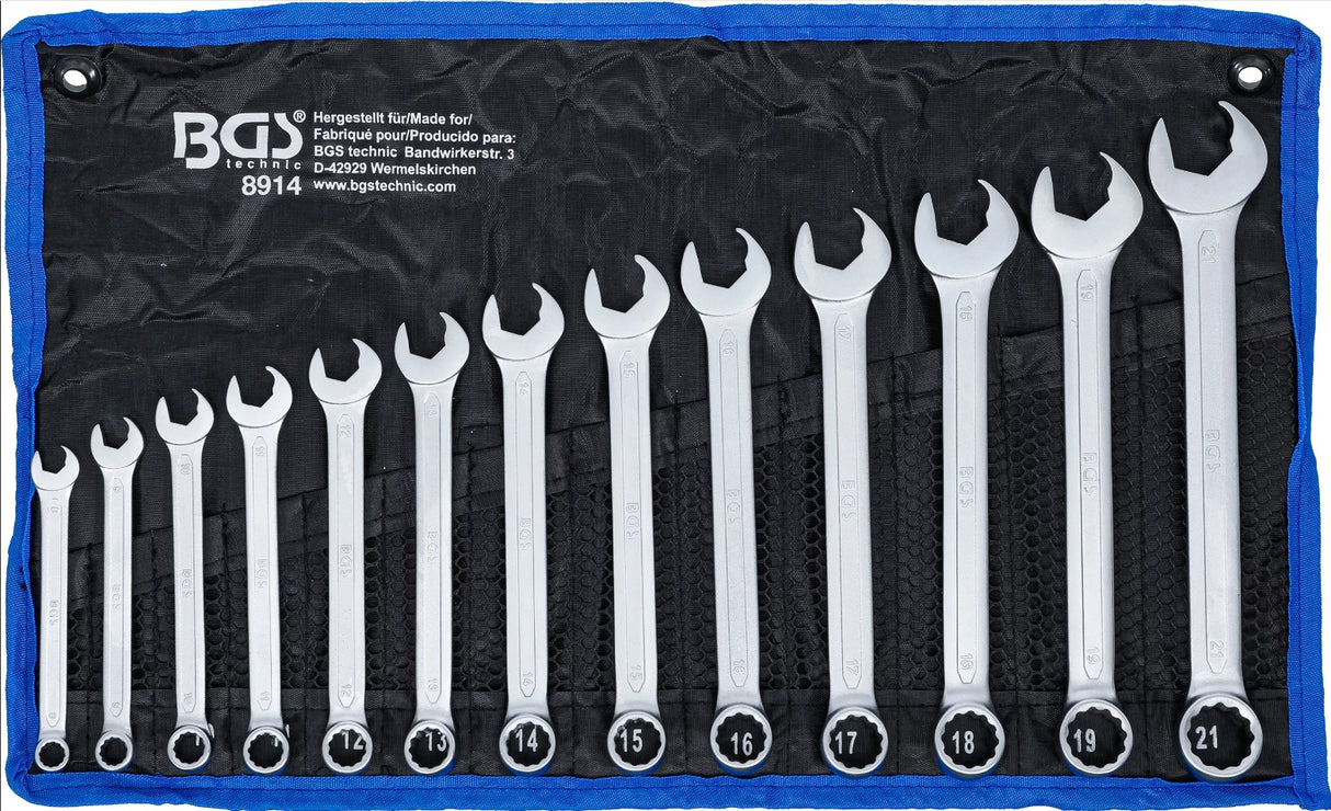 COMBINATION SPANNER SET | OPEN END WITH RATCHET FUNCTION | 8 - 21 MM | 13 PCS. (8914)