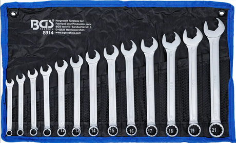 COMBINATION SPANNER SET | OPEN END WITH RATCHET FUNCTION | 8 - 21 MM | 13 PCS. (8914)