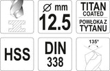 TWIST DRILL BIT HSS-TIN 12,5 MM (YT-44667)