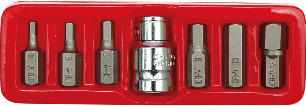 SCREWDRIVER BIT SET HEX H4-H12 7PCS (66710)