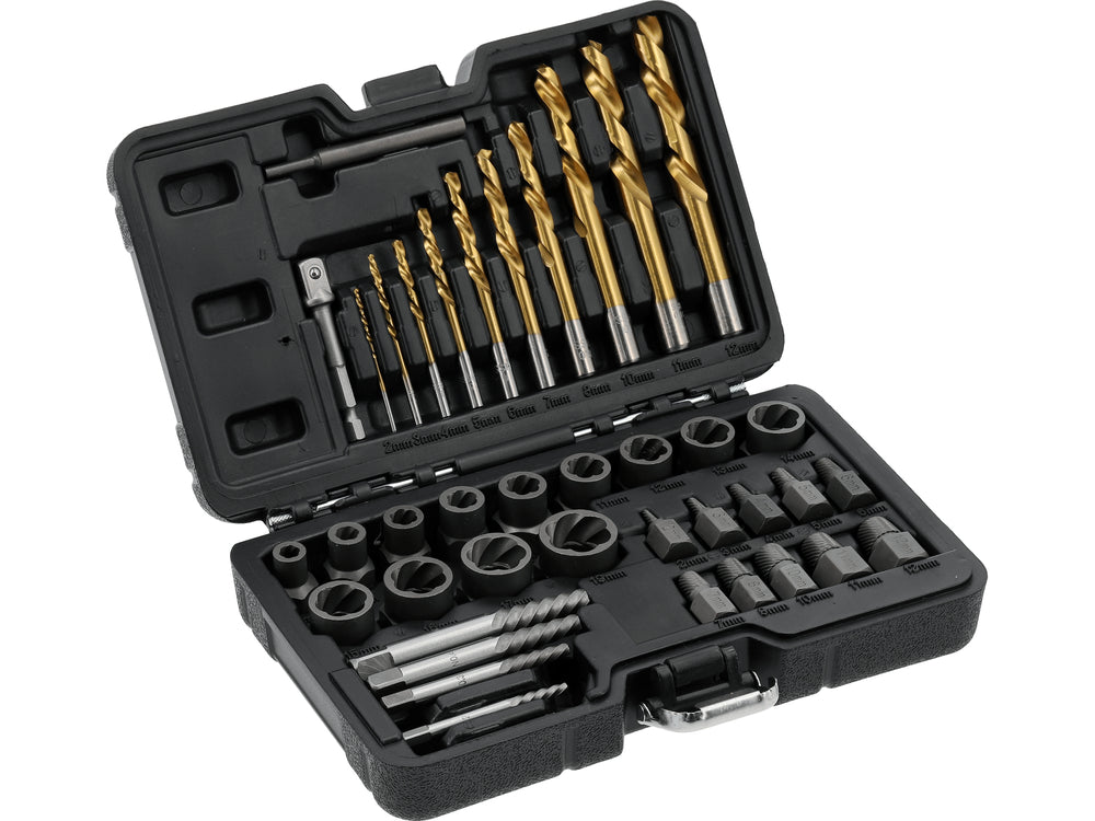 DAMAGED/ROUNDED BOLT NUT STUD SCREW REMOVER/EXTRACTOR SET 40PCS (YT-05894)