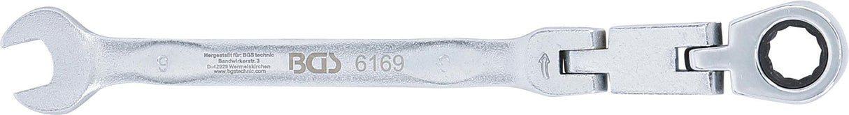 DOUBLE-JOINT RATCHET COMBINATION WRENCH | ADJUSTABLE | 9 MM (6169)