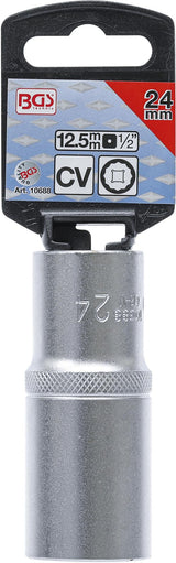 SOCKET, 12-POINT, DEEP | 12.5 MM (1/2") DRIVE | 24 MM (10688)