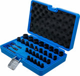 TWIST SOCKET SET (SPIRAL PROFILE) / SCREW EXTRACTOR | 6.3 MM (1/4") / 10 MM (3/8") DRIVE | METRIC AND INCH SIZES | 32 PCS. (74560)