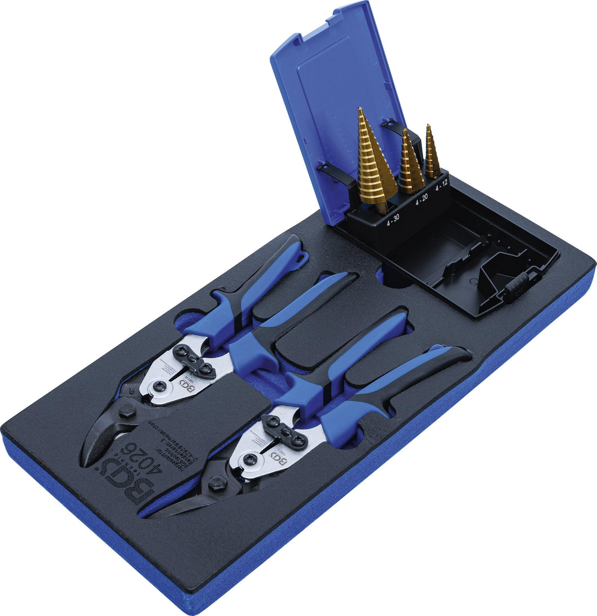 TOOL TRAY 1/3: METAL SHEARS, STEP DRILL | 5 PCS. (4026)