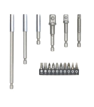ADAPTER AND BIT SET 1/4" (6.3 MM) TO BITS AND SOCKETS 1/4" - 3/8" - 1/2" | 16 PCS. (SB16)