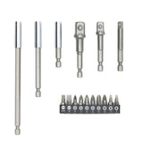 ADAPTER AND BIT SET 1/4" (6.3 MM) TO BITS AND SOCKETS 1/4" - 3/8" - 1/2" | 16 PCS. (SB16)