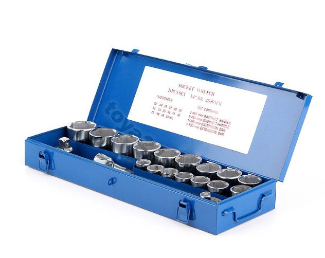 SOCKET SET 19-50MM 3/4" 21PCS (58150)
