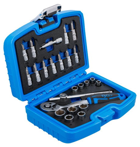 SOCKET AND RATCHET SET | 6.3 MM (1/4") | 24 PCS. (74713)