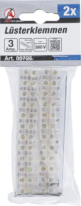 LUSTER TERMINALS | 2.5 MM² | 3 AMP. | 2 PCS. | 12 PCS. BLOCK (80725)