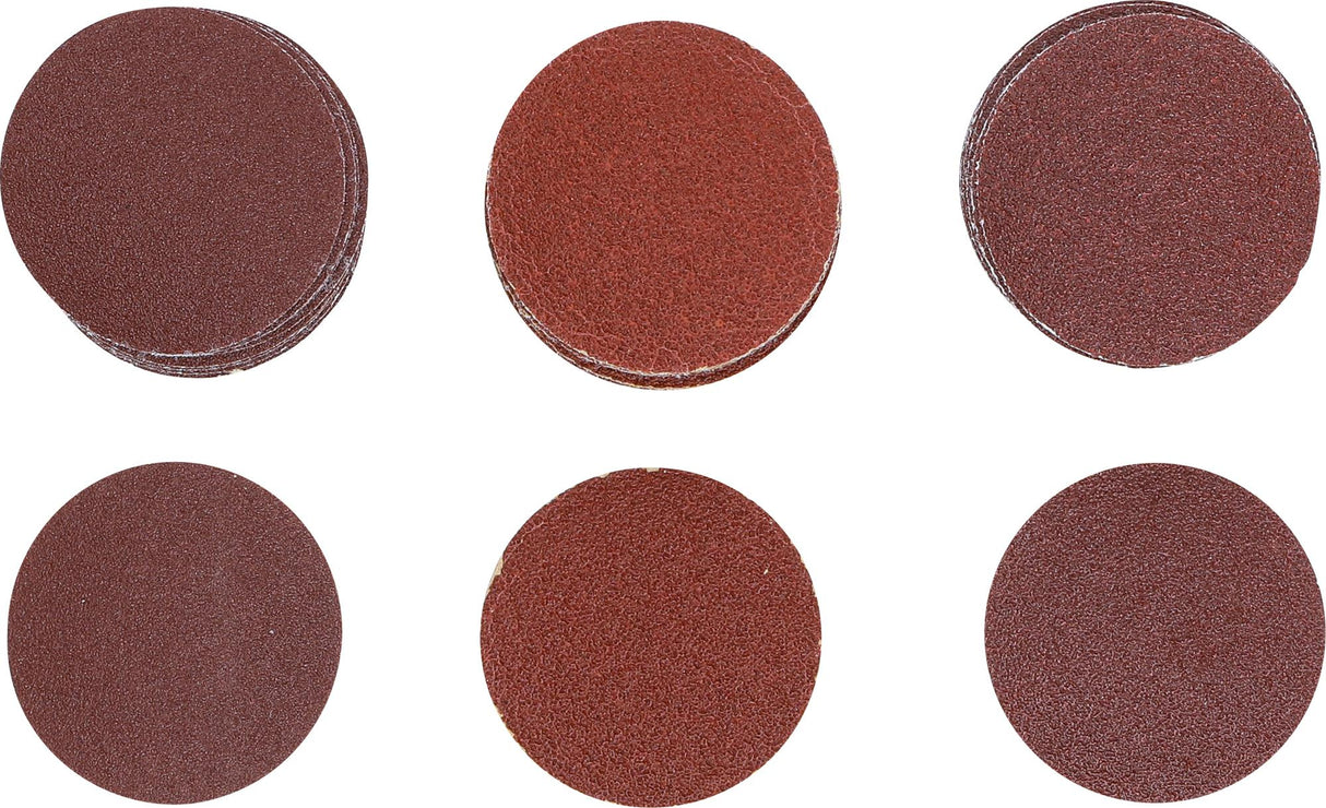 SANDING PADS FOR ECCENTRIC SANDERS | Ø 50 MM | K 60 - 80 - 120 | 30 PCS. (70194)