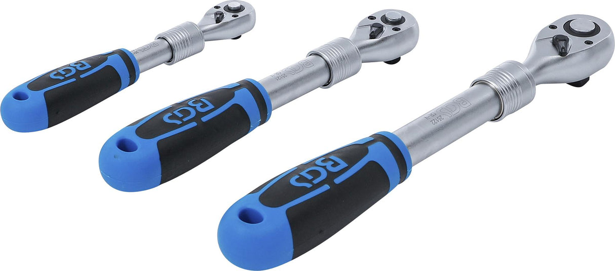 REVERSIBLE RATCHET SET | EXTENDABLE | 6.3 MM (1/4") - 10 MM (3/8") - 12.5 MM (1/2") | 3 PCS. (25123)