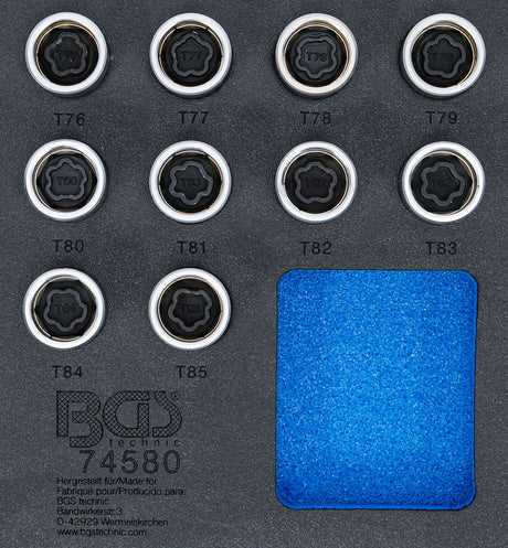 TOOL TRAY 1/6: RIM LOCK SOCKET SET FOR TESLA | 10 PCS. (74580B)