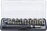 BIT AND SOCKET/HEXAGON KEY SET | 6.3 MM (1/4") DRIVE | 26 PCS. (20802)