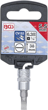 BIT SOCKET | 6.3 MM (1/4") DRIVE | SLOT SL 5.5 MM (2494)