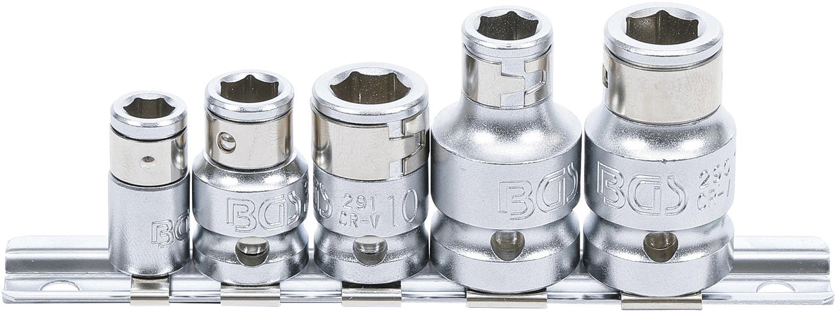 BIT ADAPTOR SET WITH RETAINING BALL | 6.3 MM (1/4") / 10 MM (3/8") / 12.5 MM (1/2") DRIVE | 5 PCS. (70103)